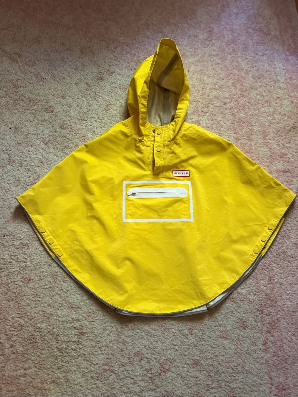Hunter For Target Kids Yellow Hooded Rain Poncho Sz 4T/5T